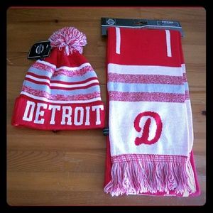 NWT Detroit Beanie & Scarf